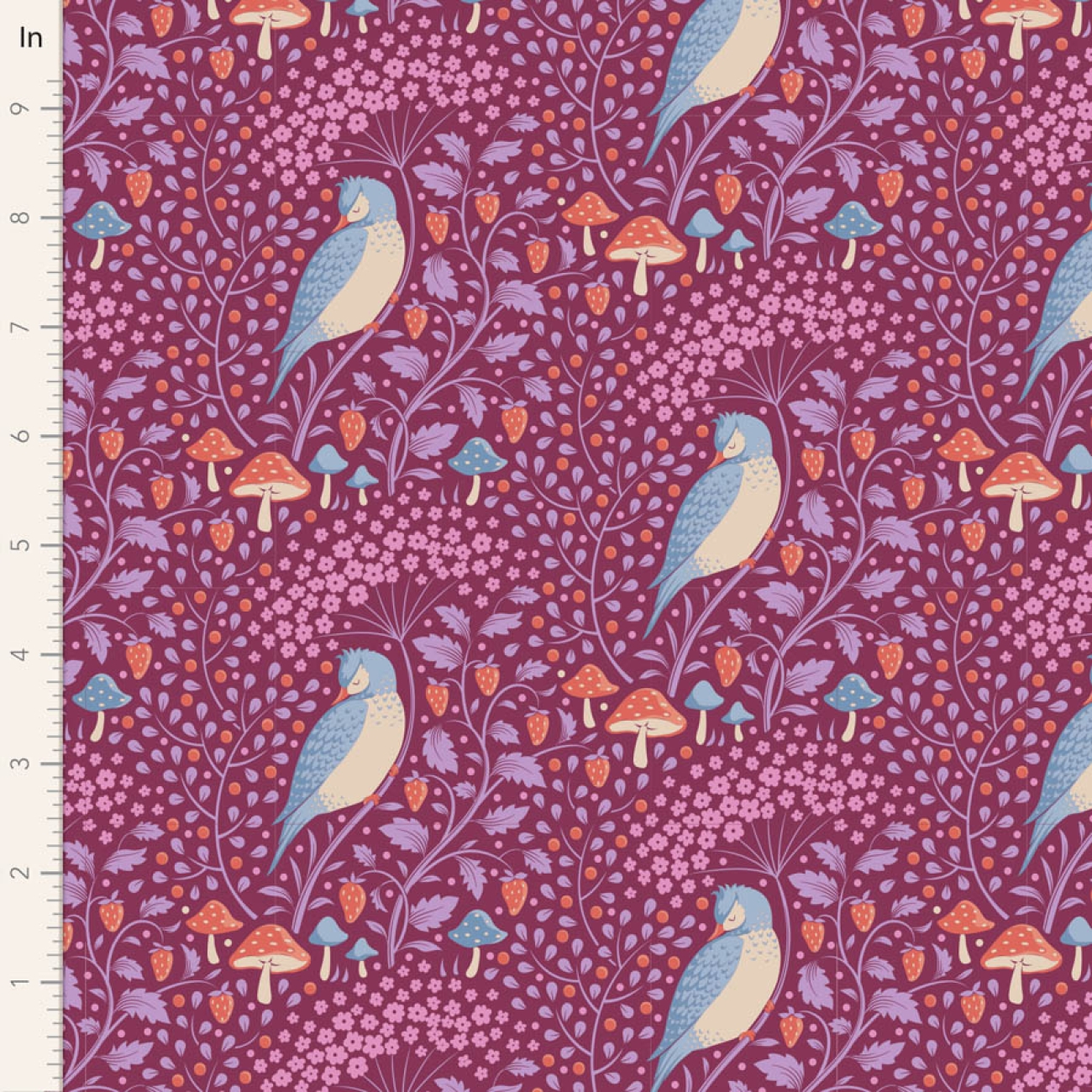 Tilda Patchwork Stoff Baumwolle - Hibernation - Sleepybird-Mulberry